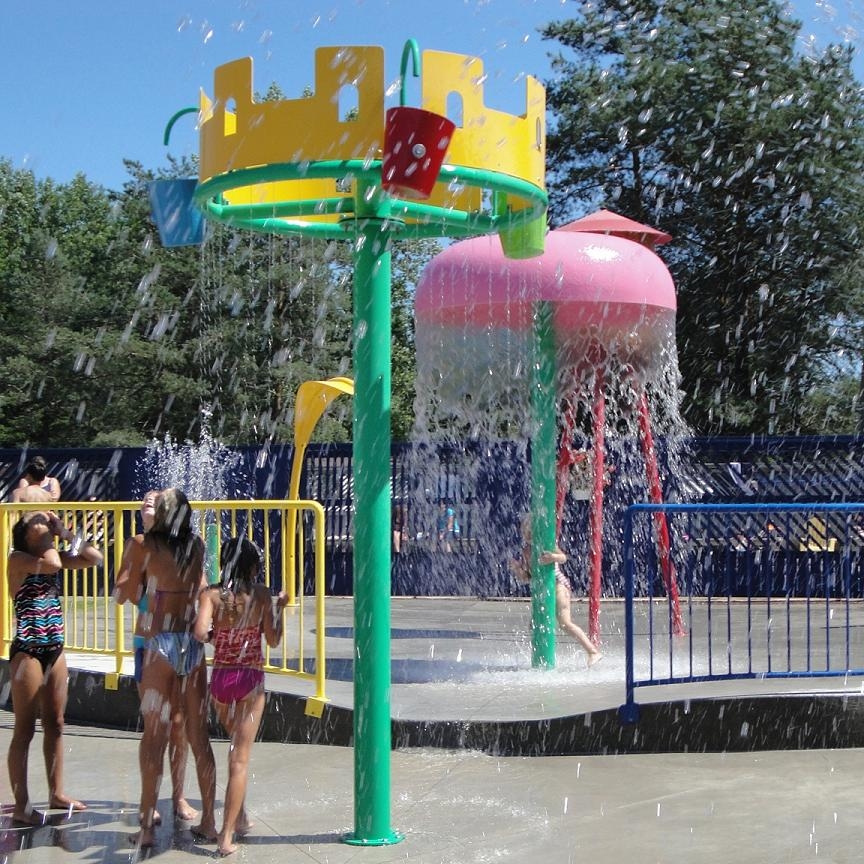 splash pad equipment, waterpark ground sprays, waterpark activity towers, water slide equipment